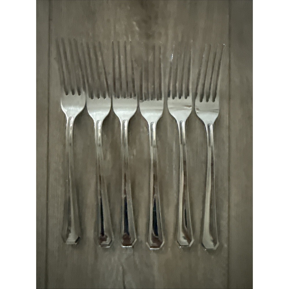 6 Gorham Fairview Dinner Forks 8 1/8" Stainless 18/8 Flatware